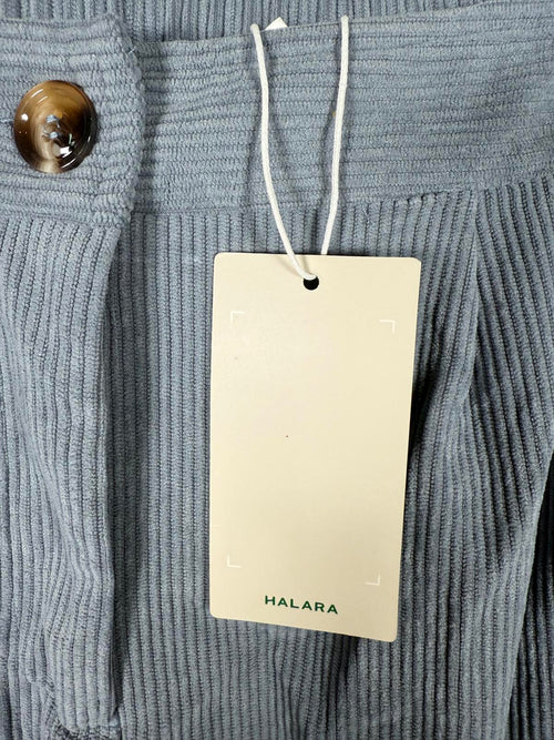 NWT Halara Mid Rise Zipper Pocket Corduroy Casual Pants Cloud Gray Blue Size L
