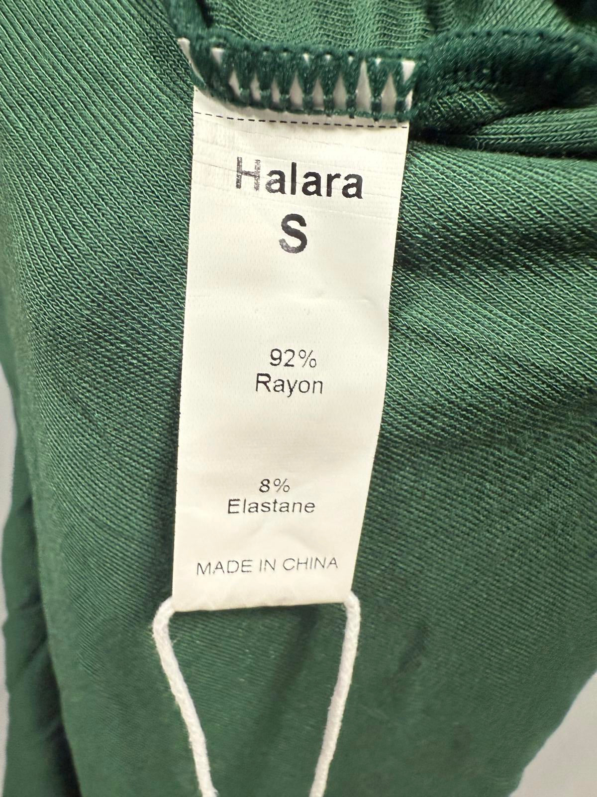 NWT Halara Ribbed Cowl Neck Lace Up Midi Dress Green S