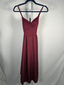 NWT Halara Adjustable Strap Backless Ruched Side Pocket Dress Amaranth M