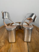 27 EDIT Naturalizer Jaselle Metallic Leather Ankle Strap Platform Sandals - 8.5