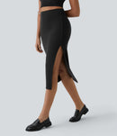 NWT Halara Ribbed High Waisted Bodycon Midi Casual Skirt Size XL