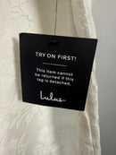 NWT Lulus Extraordinary Charm White Floral Burnout Tie-Strap Jumpsuit Size S