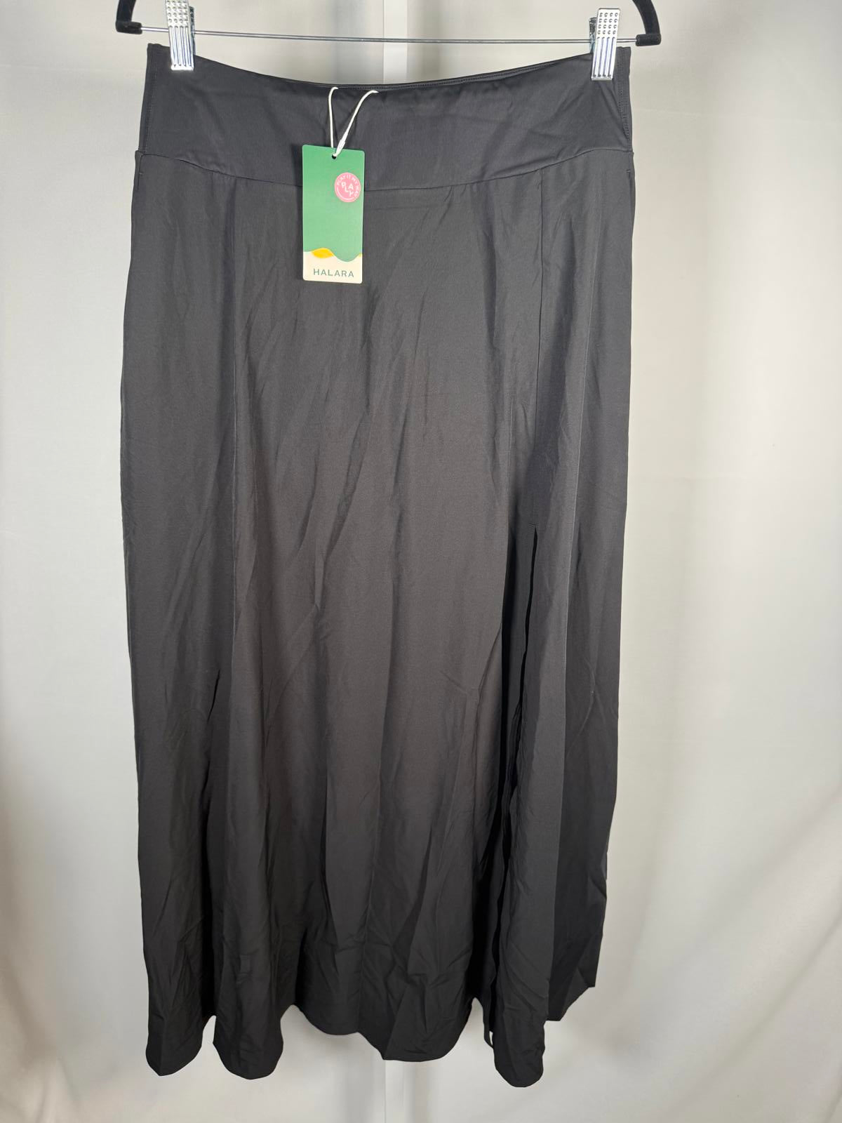 NWT Halara Breezeful High Waisted Pocket 2-in-1 Flowy Casual Maxi Skirt Black L