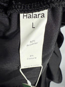 NWT Halara Deep V Neck Long Sleeve Ruffled Hem Velvet Mini Chill Dress Black Large