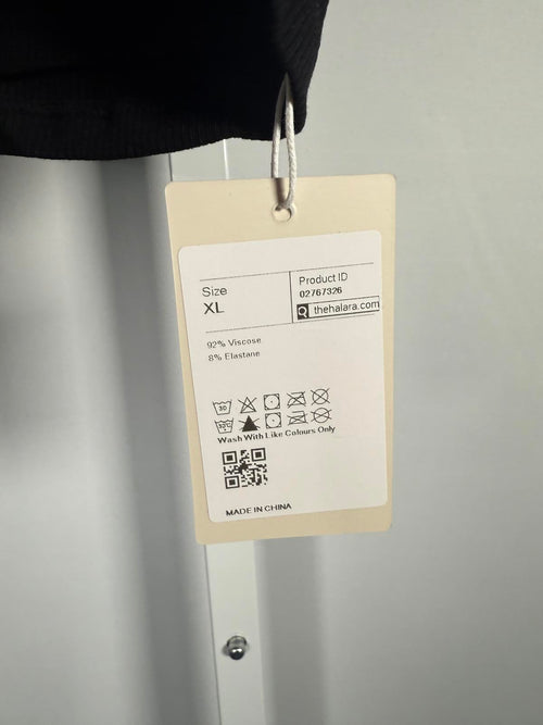 NWT Halara boat neck black baby tee cropped - XL