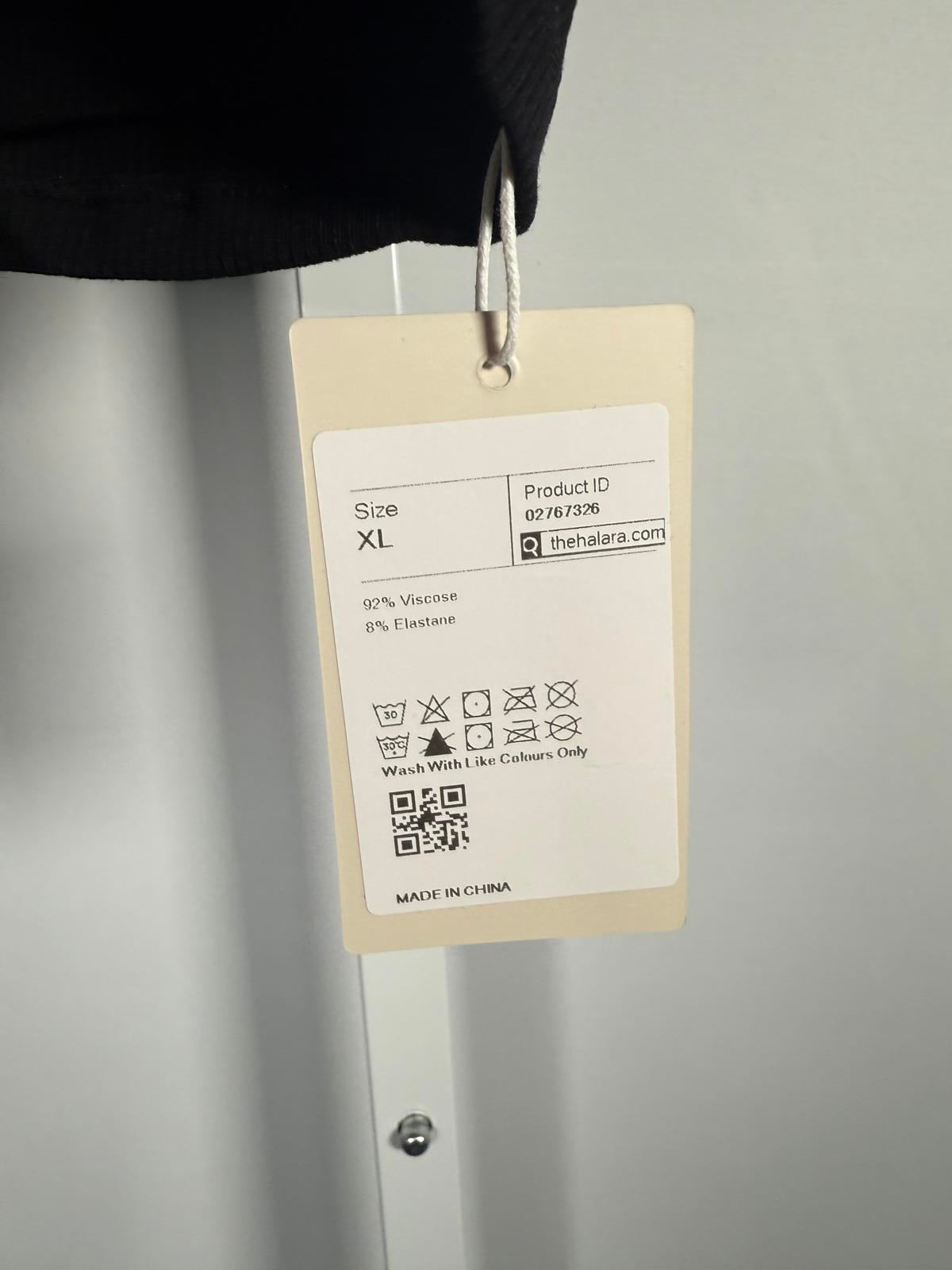 NWT Halara boat neck black baby tee cropped Size XL