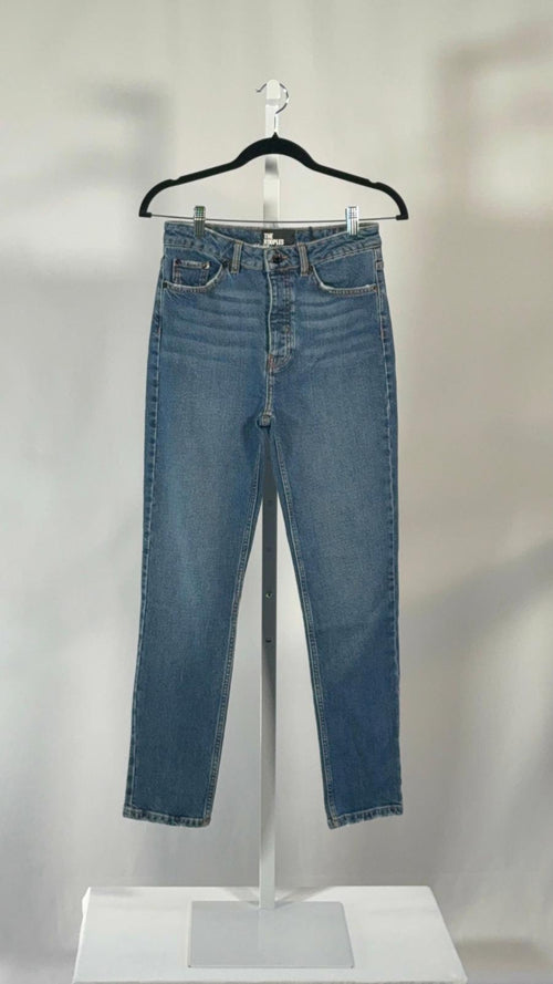 NWT The Kooples Women’s Blue Wash Slim Straight Denim Jeans Size 27