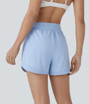 Halara High Waisted Drawstring Side Pocket Curved Hem Running Short Size M