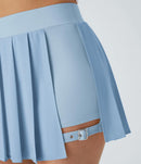 NWT Halara Breezeful Pleated 2-in-1 Adjustable Buckle Skirt Ballard Blue XS