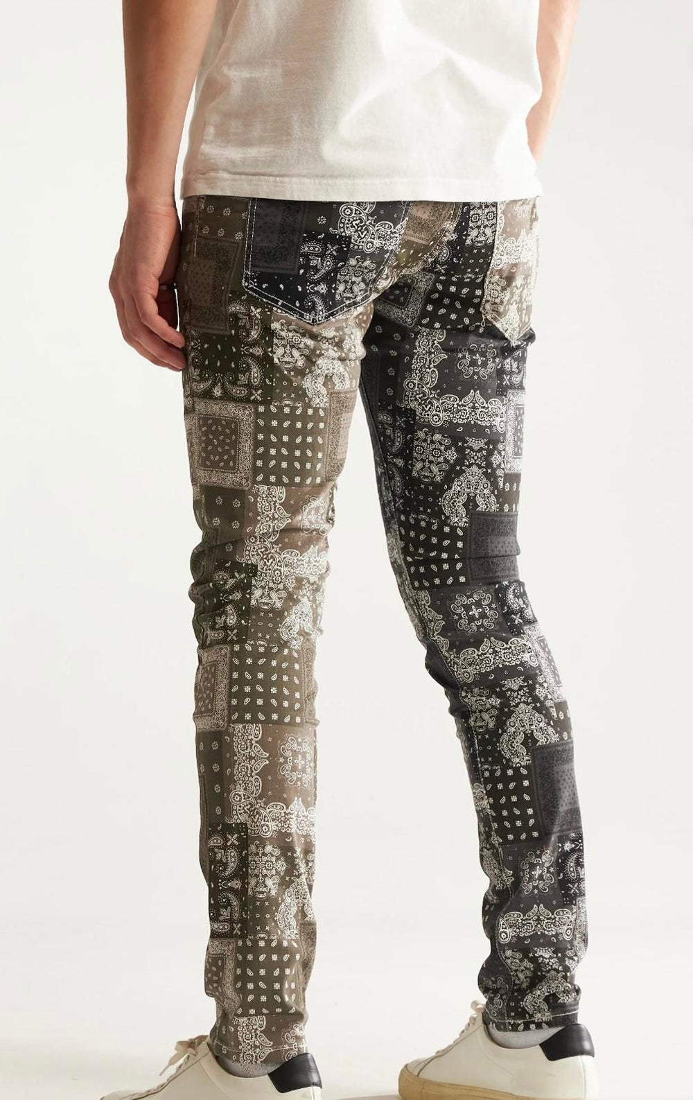 Embellish NYC Men's Two Tone Paisley Skinny Fit Stretch Denim Jeans Size 44 NWT