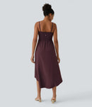 NWT Halara Breezeful High Low 2-Piece Pocket Midi Dress Amaranth Medium