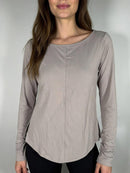 NWT Halara Soft Cloud Ruched Sleeve Scoop Neck Top Size XS