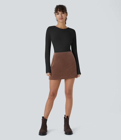 NWT Halara Round Neck Long Sleeve Casual Bodysuit Black S