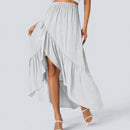 NWT Halara High Waisted High Low Ruffle Hem Flowy Maxi Skirt Size Small