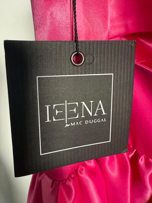 NWT Mac Duggal Fuchsia Bow Bubble Hem Mini Dress Size 8