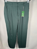NWT Halara High Waisted Pocket Solid Work Tapered Pants Dark Green- L