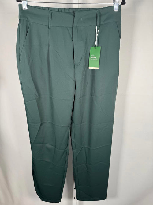 NWT Halara High Waisted Pocket Solid Work Tapered Pants Dark Green- L