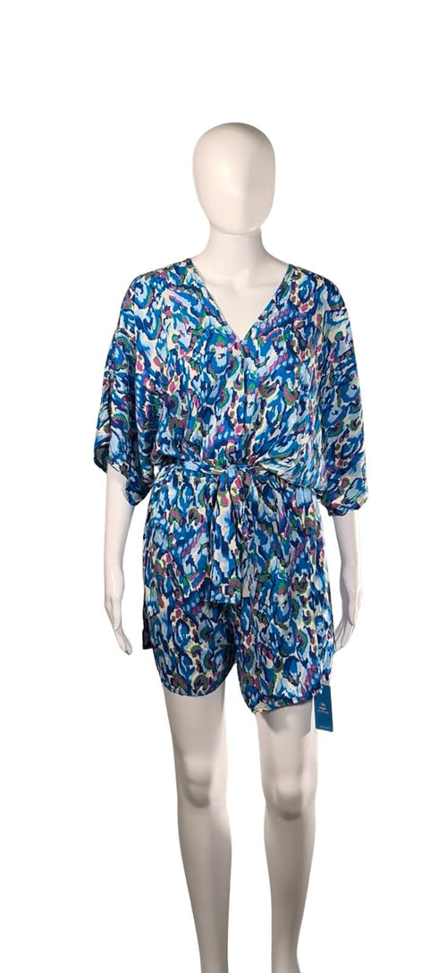 Cupshe Abstract Print Belted Mini Dress Size S