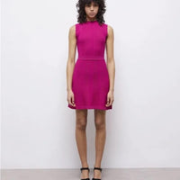 The Kooples Pink Knit Mini Dress Size 2 (US M) Sleeveless Bodycon NWT