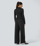 NWT Halara Long Sleeve Wide Leg Black Jumpsuit Size Medium