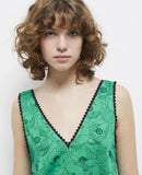 The Kooples Printed Top With Lace Details 100% Viscose US XS / FR 0 NWT $185