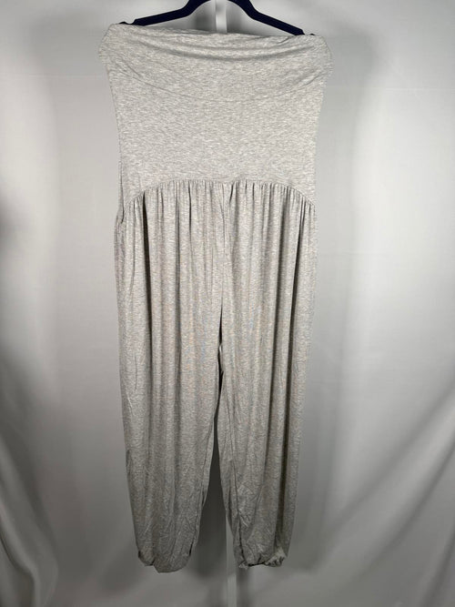 NWT Halara Ribbed Tube Backless Side Pocket Casual Jumpsuit Fog Gray Size L