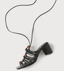 NWB Lulus Finu Black Lace-Up High Heel Sandals Size 6.5