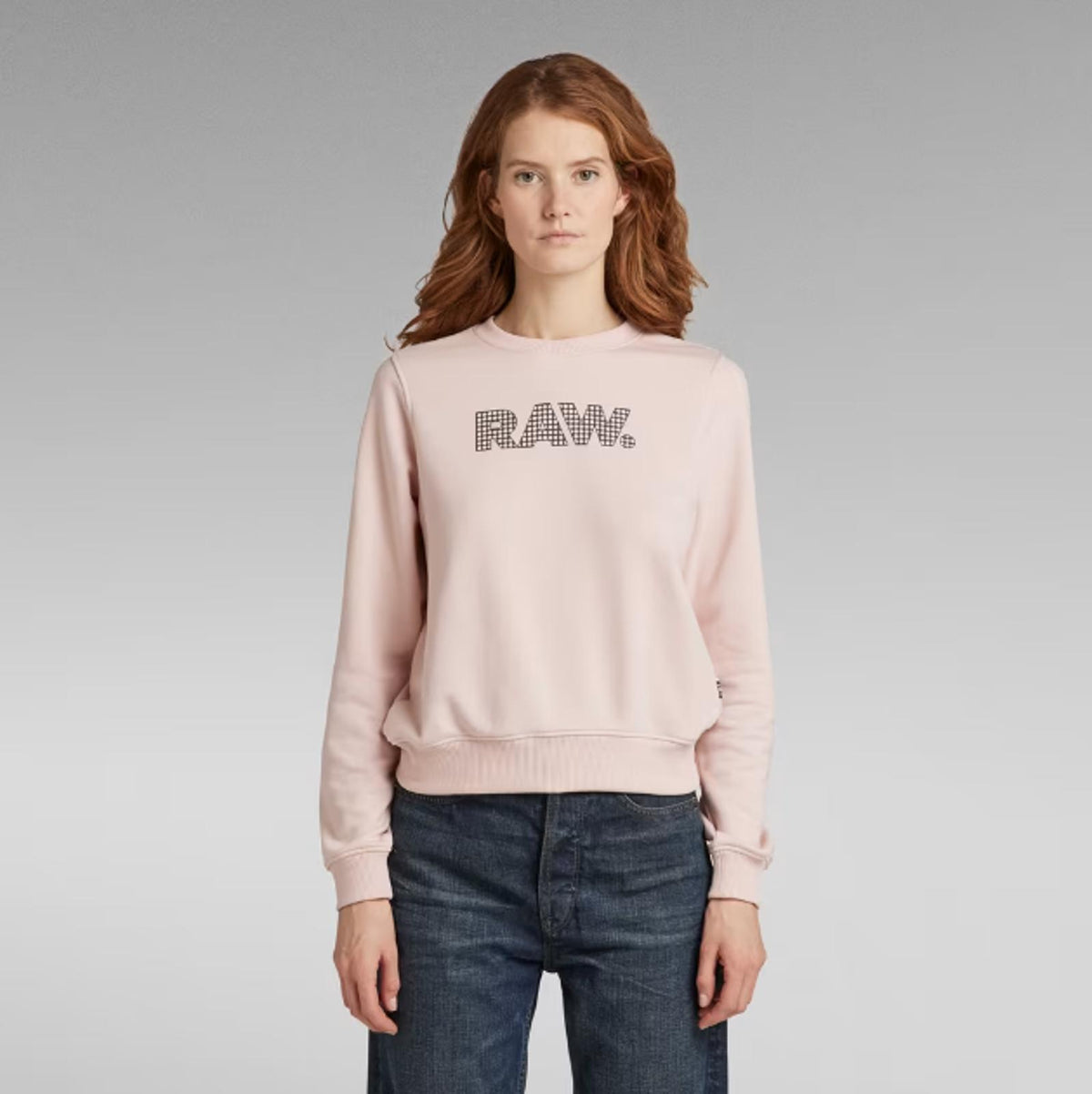 NWT G-Star RAW Anglaise Graphic Crewneck Sweatshirt Womens Pink Medium $110 MSRP