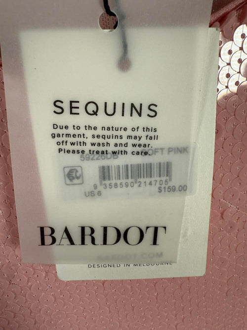 Bardot Arna Sequin Long Sleeve Minidress Size M