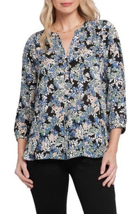 NYDJ Pintuck Blouse In Livadia Size XS NWT