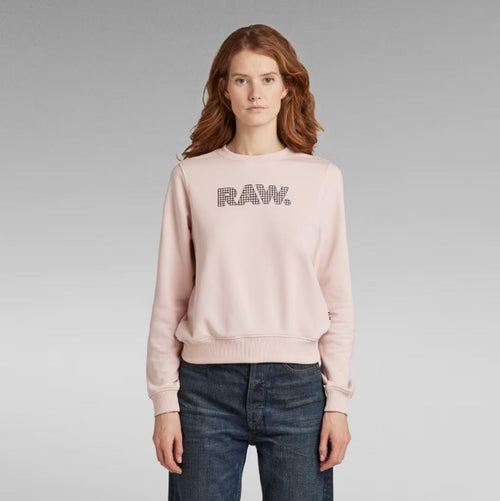 NWT G-Star RAW Anglaise Graphic Crewneck Sweatshirt Womens Pink XS $110 MSRP