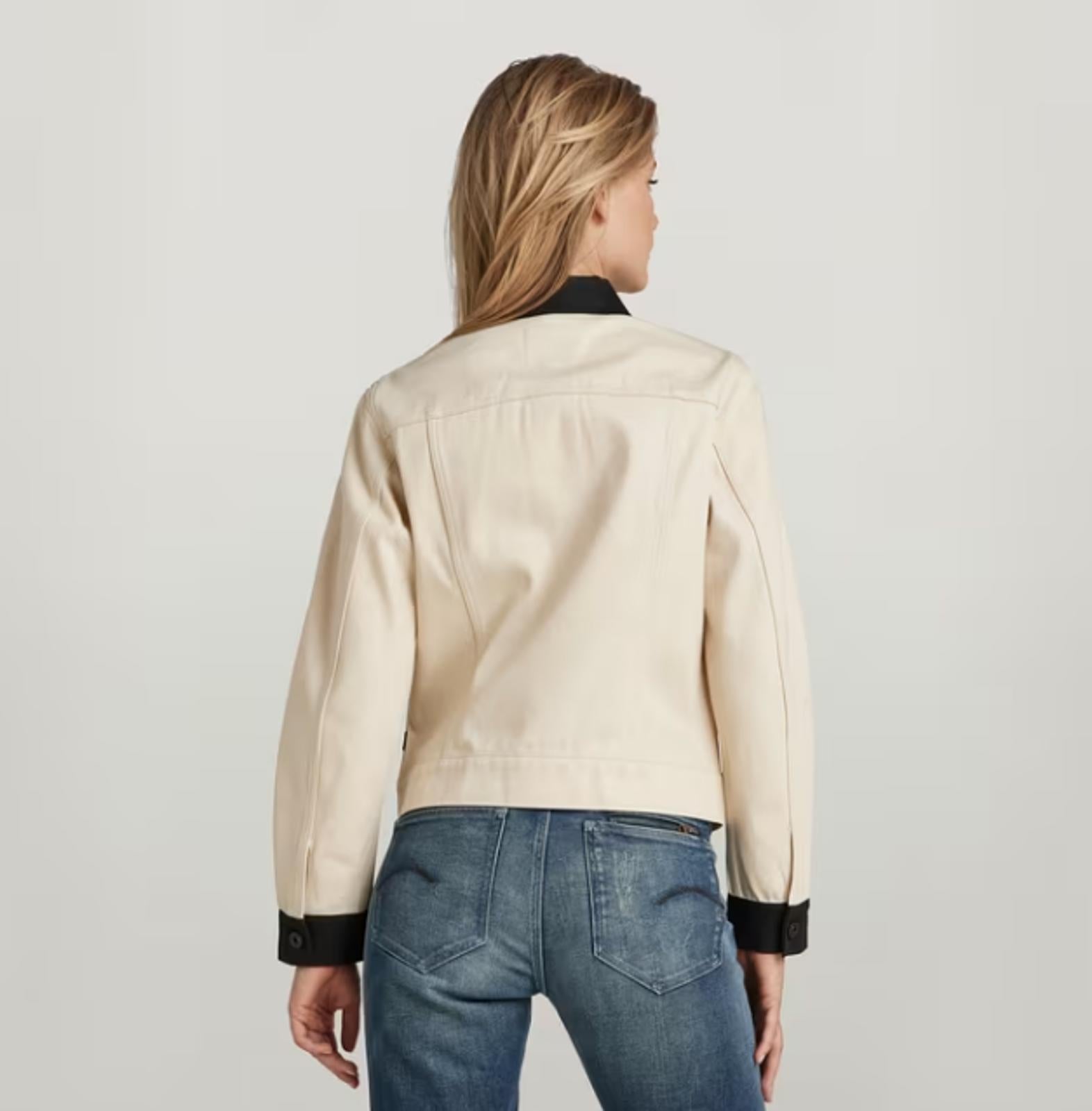 NWT G-Star RAW Arc 3D Denim Jacket PM Women’s Ecru Raw Denim Size XS