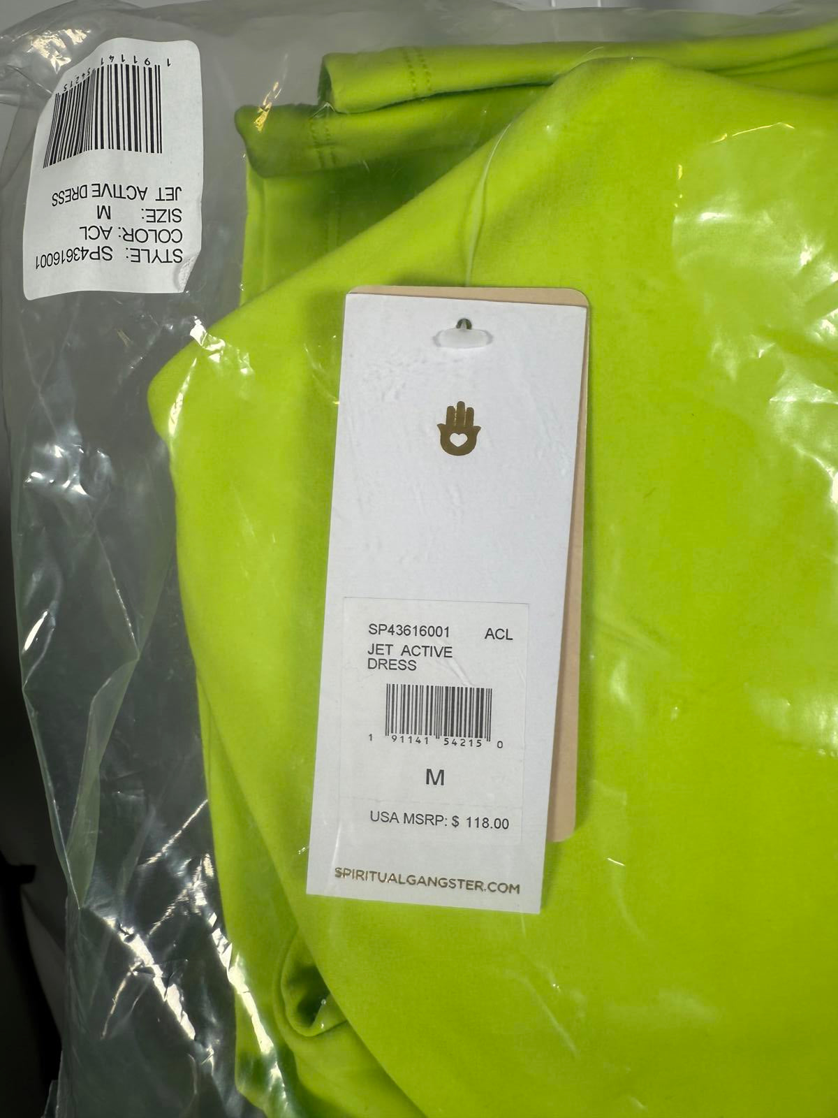 Spiritual Gangster Women's Green Jet Active Dress - M