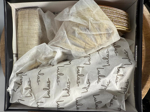 Lulus Seelah Gold Metallic Strappy Platform High Heel Sandals - 11 NWB