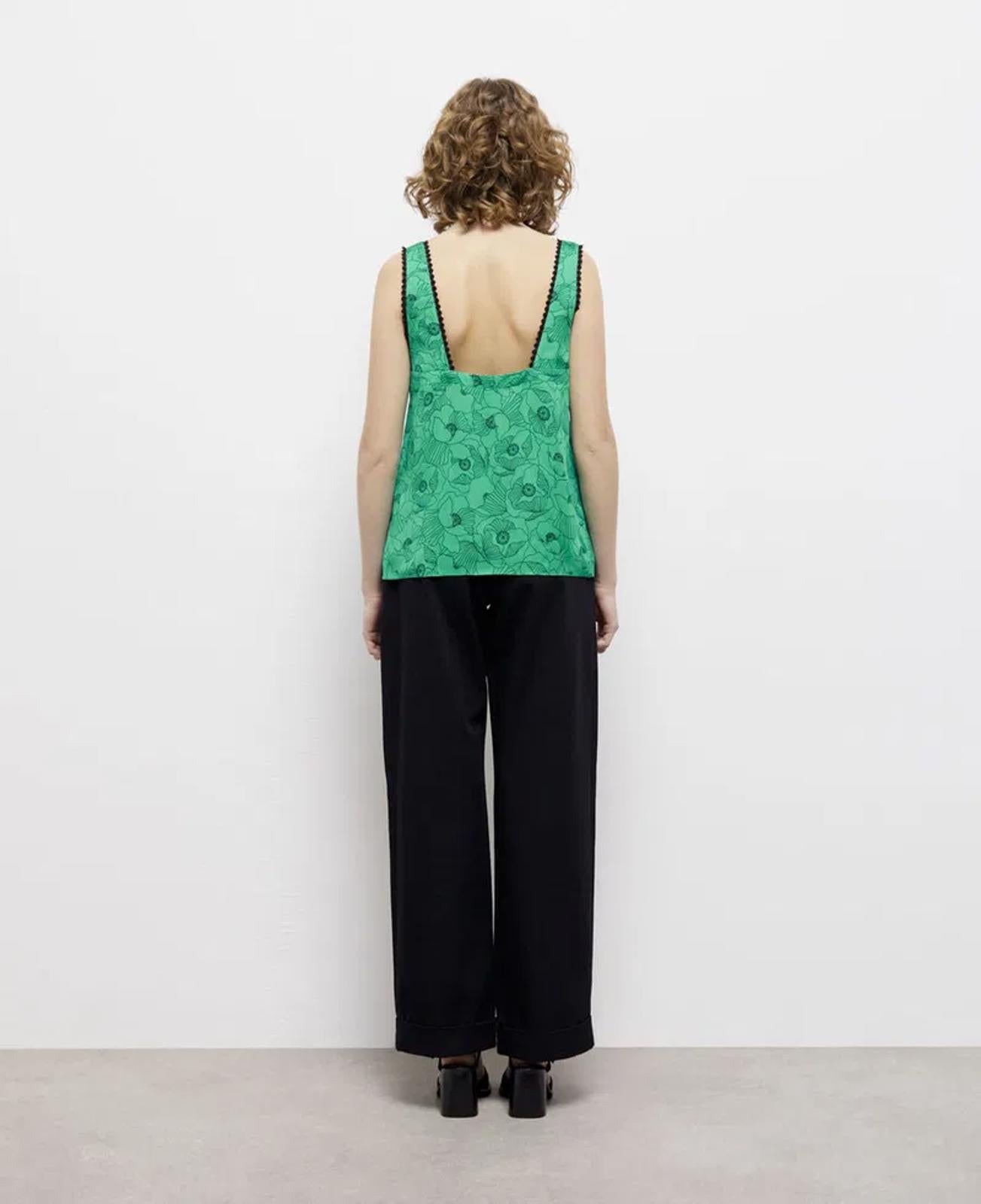 The Kooples Printed Top With Lace Details 100% Viscose US XS / FR 0 NWT $185