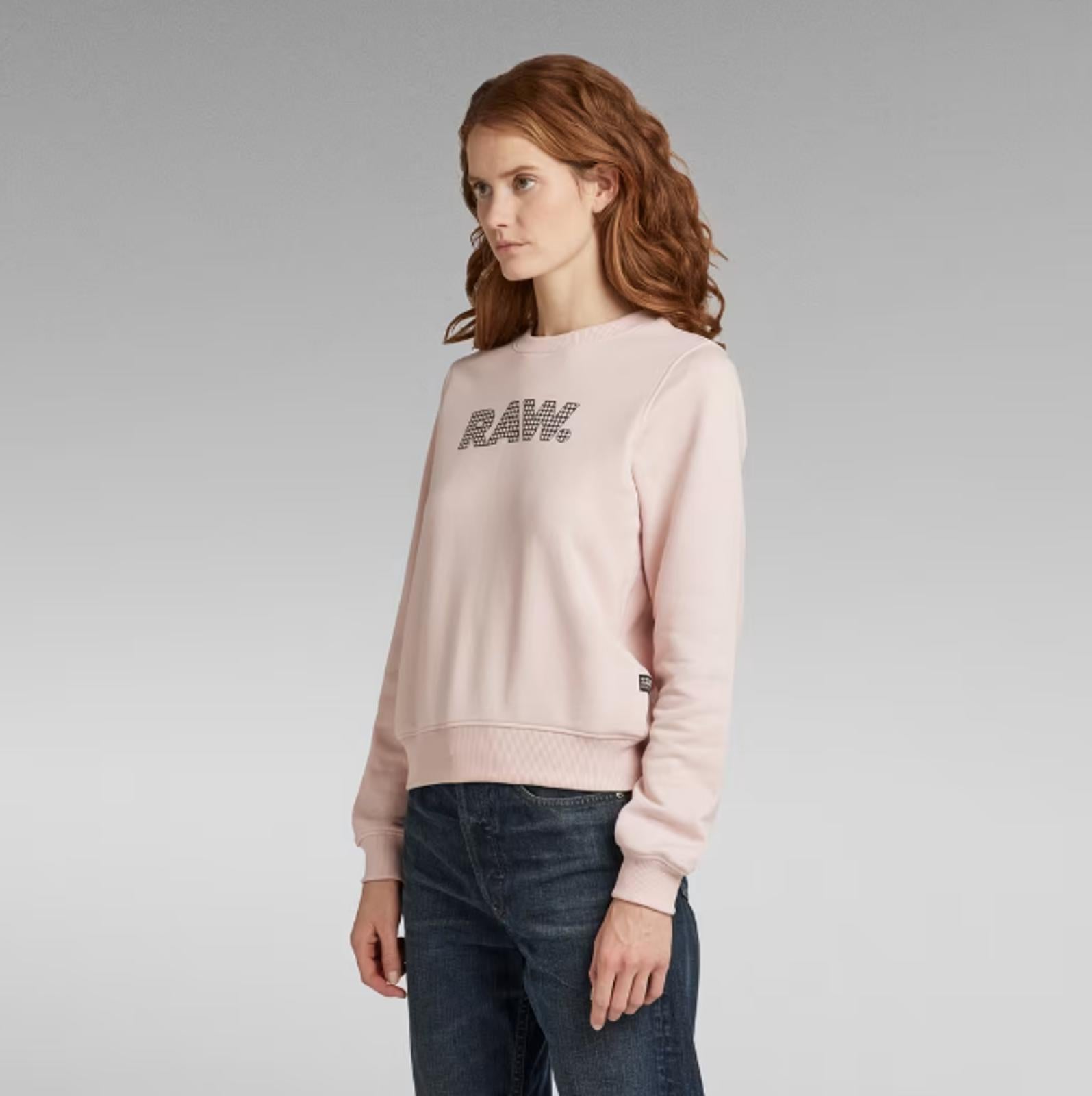 NWT G-Star RAW Anglaise Graphic Crewneck Sweatshirt Womens Pink XS $110 MSRP
