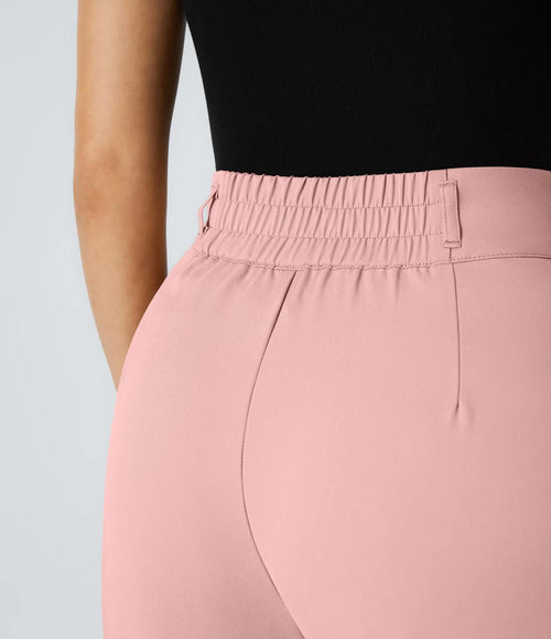 NWT Halara Flex™ High Waisted Shirred Straight Leg Work Pants Size Large Petite