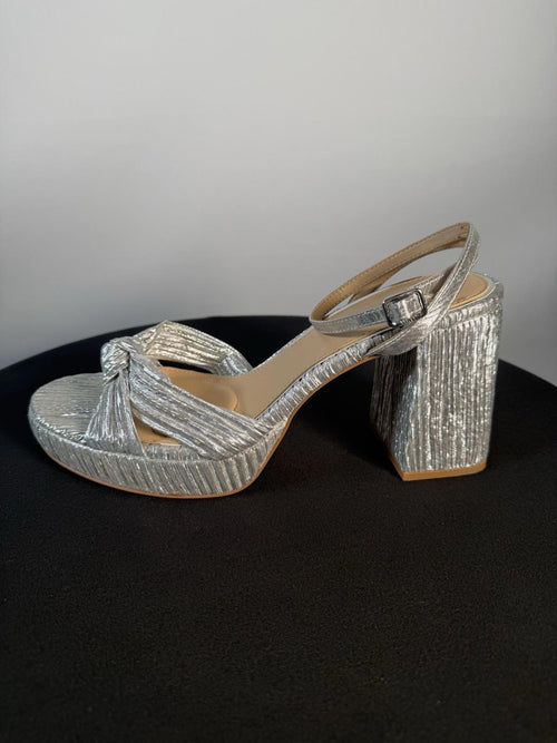 JEWL BADGLEY MISCHKA Tyler Ribbed Open Toe Block Heels SIZE 10