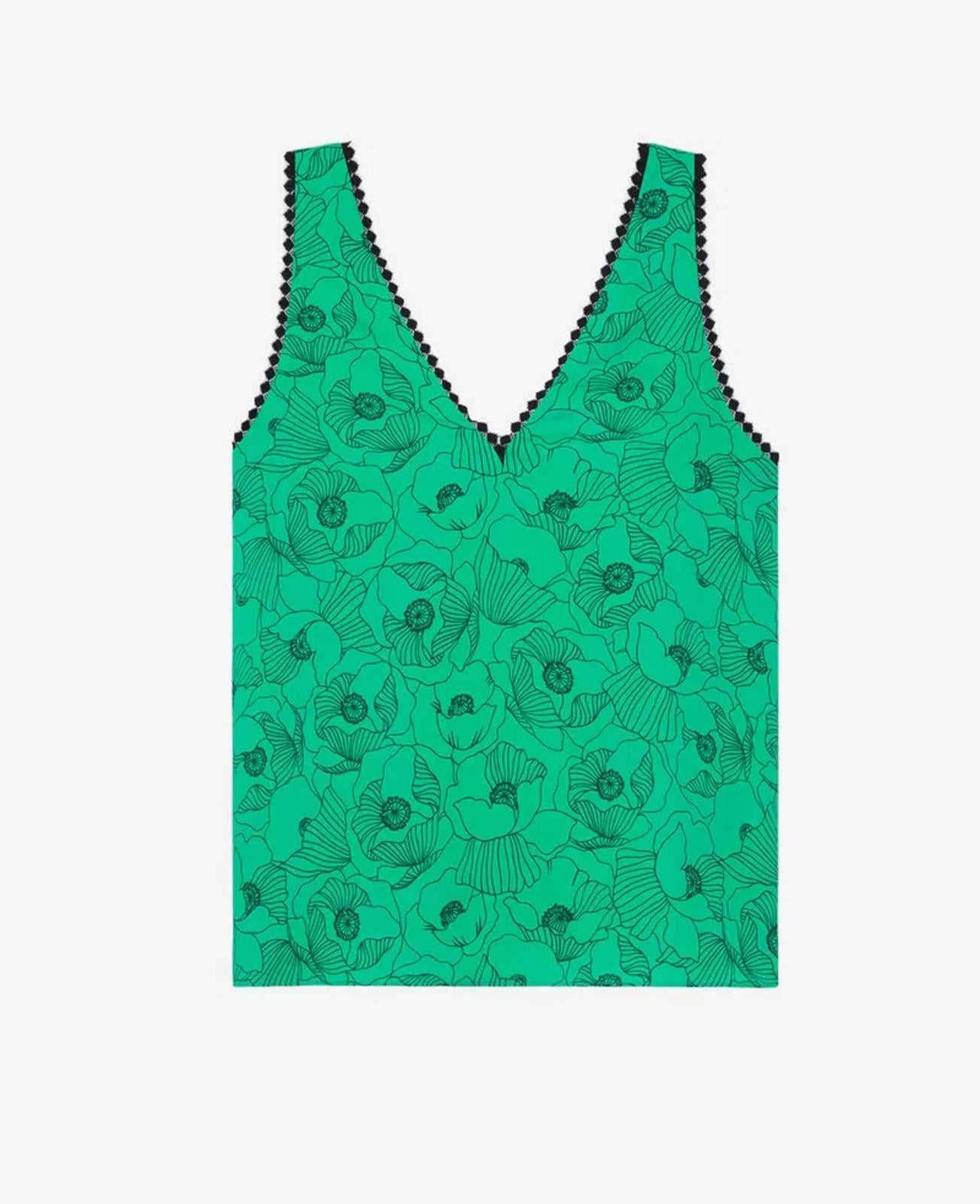 The Kooples Printed Top With Lace Details 100% Viscose US XS / FR 0 NWT $185