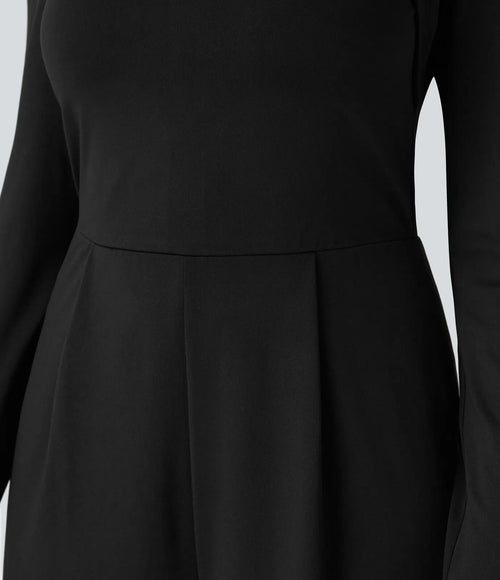 NWT Halara Long Sleeve Wide Leg Black Jumpsuit Size Large