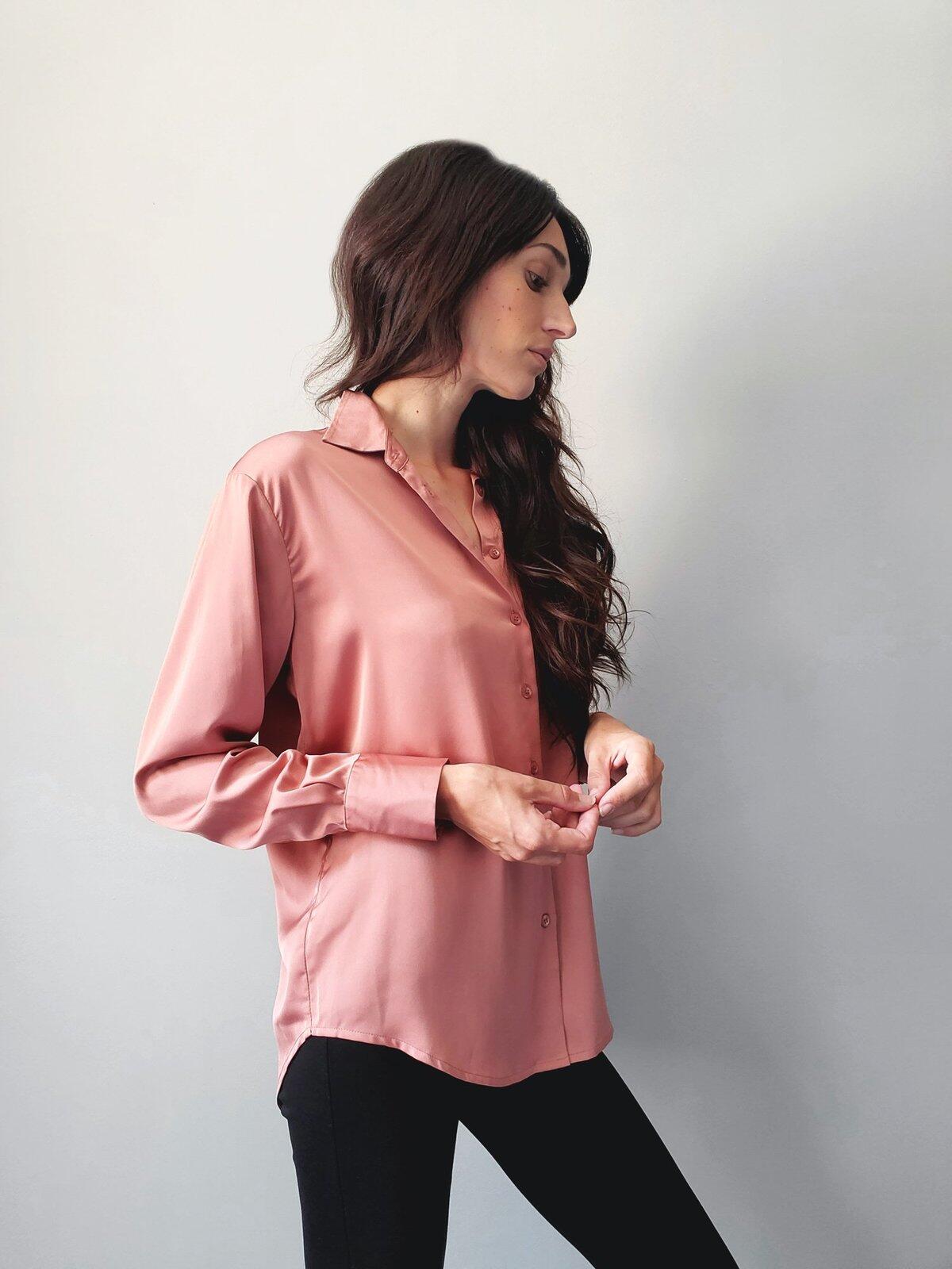 NWT LBLC The Label Smith Button-Up Blouse Pink Size XS