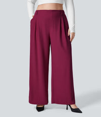NWT Halara Flex™ High Waisted Side Pocket Wide Leg Waffle Work Pants L Petite