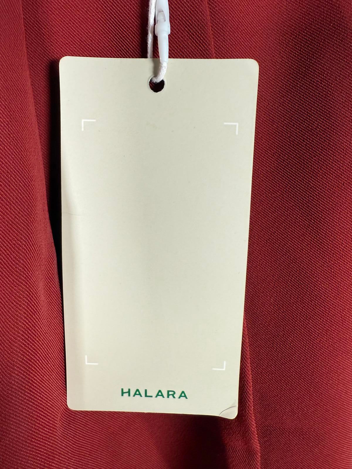 NWT Halara High Waisted Pocket Shirred Straight Leg Work Pant Madder Brown S