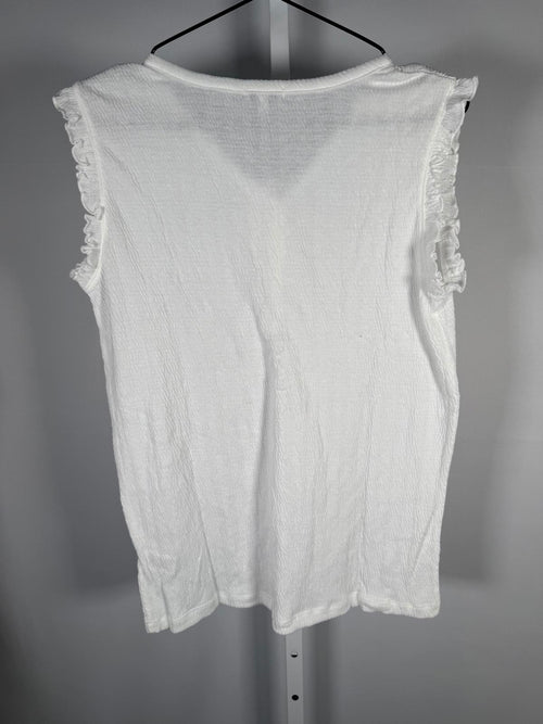 NWT Revolve You Say Henley Ruffle Shortie Set White Small