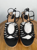 NWB Sun + Stone Tillyyp Womens Faux Leather Heeled Wedge Sandals 9.5