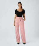 NWT Halara Flex™ High Waisted Shirred Straight Leg Work Pants Size Large Petite