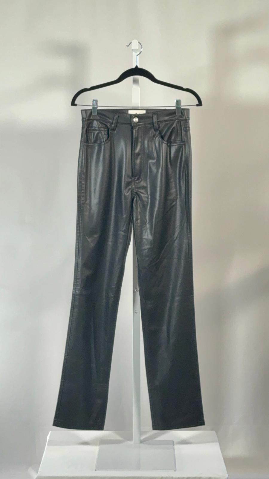 NWT 7 For All Mankind Black Faux Leather Pants Size 28