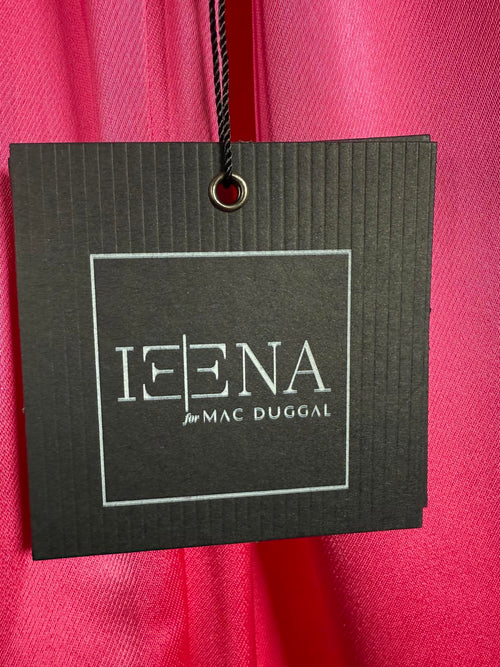 NWT Mac Duggal Pink Front Twist Puff Sleeve Deep V Jumpsuit Size 2