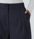 NWT Halara High Waist Zipper Pocket Wide Leg Striped Work Pant After Midnight M