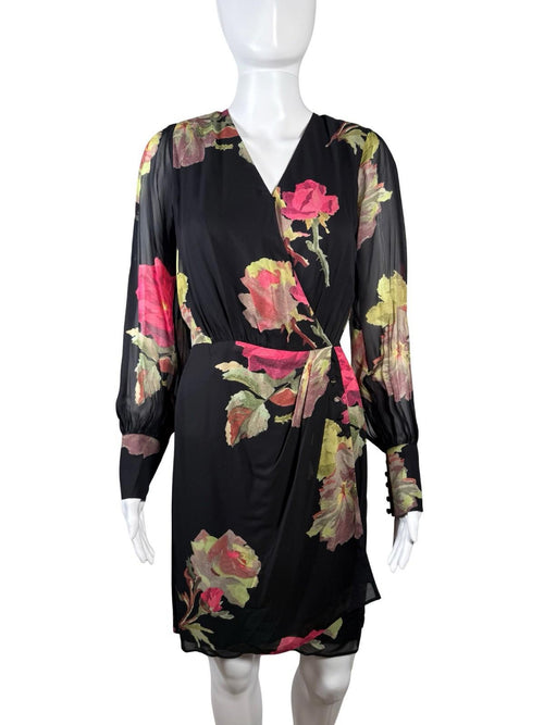 The Kooples Floral Print Mini Dress - Pink (FRENCH SIZE 1) $415 MRSP